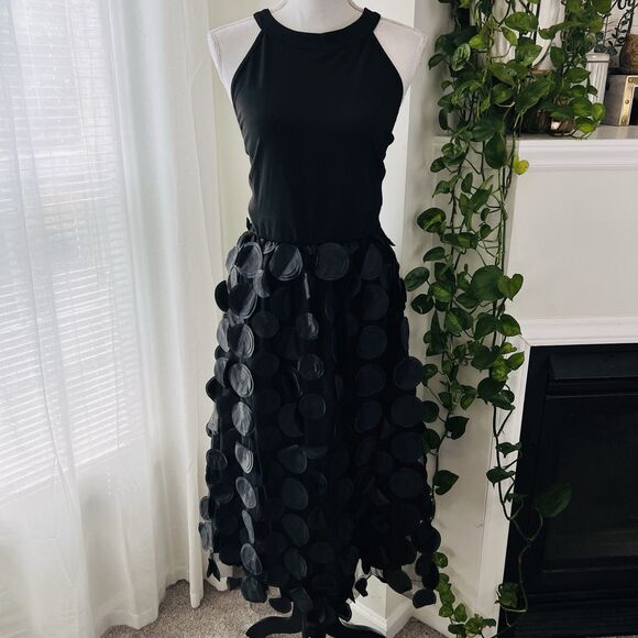 SheIn Curve Black Tina Tulle Polka Dot Fit & Flare Dress - Plus Size 3XL - Picture 1 of 8